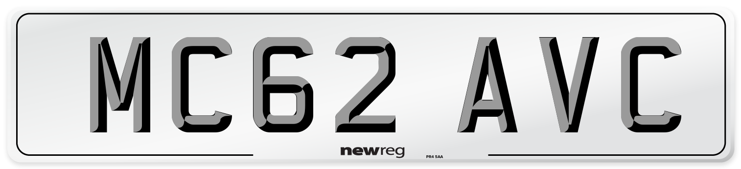 MC62 AVC Number Plate from New Reg